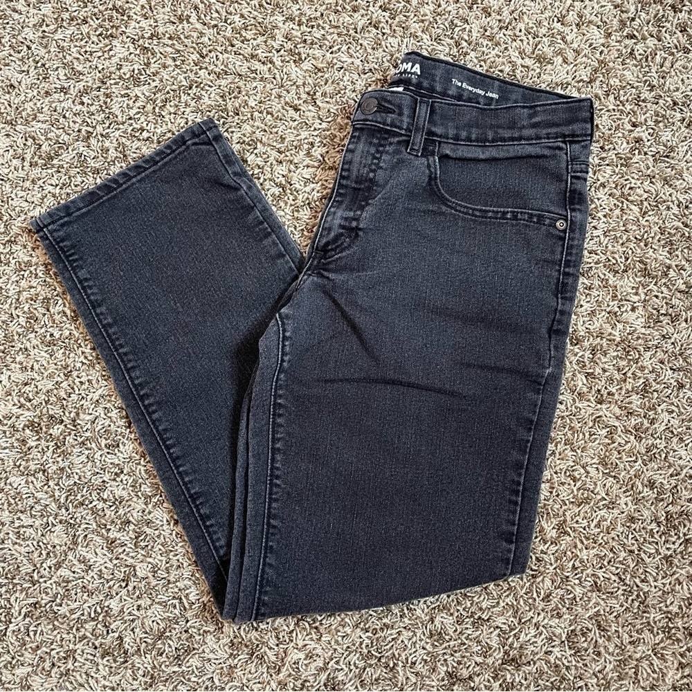 Sonoma‎ Black Straight Jeans Youth Kids Boys Size 16 5 Pockets Denim Faded Black